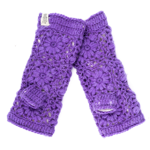 Nirvanna Designs Flower Crochet Wool Hand Warmers
