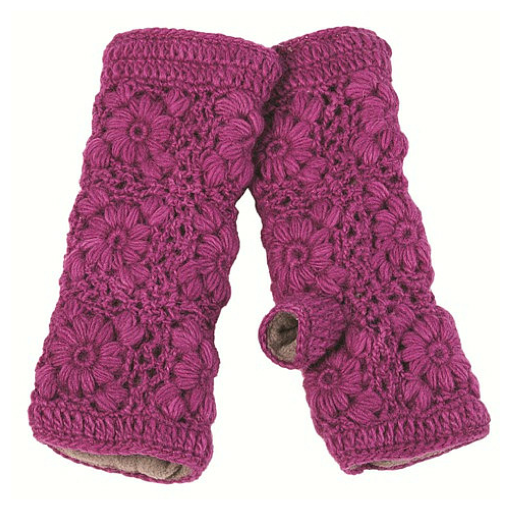 Nirvanna Designs Flower Crochet Wool Hand Warmers