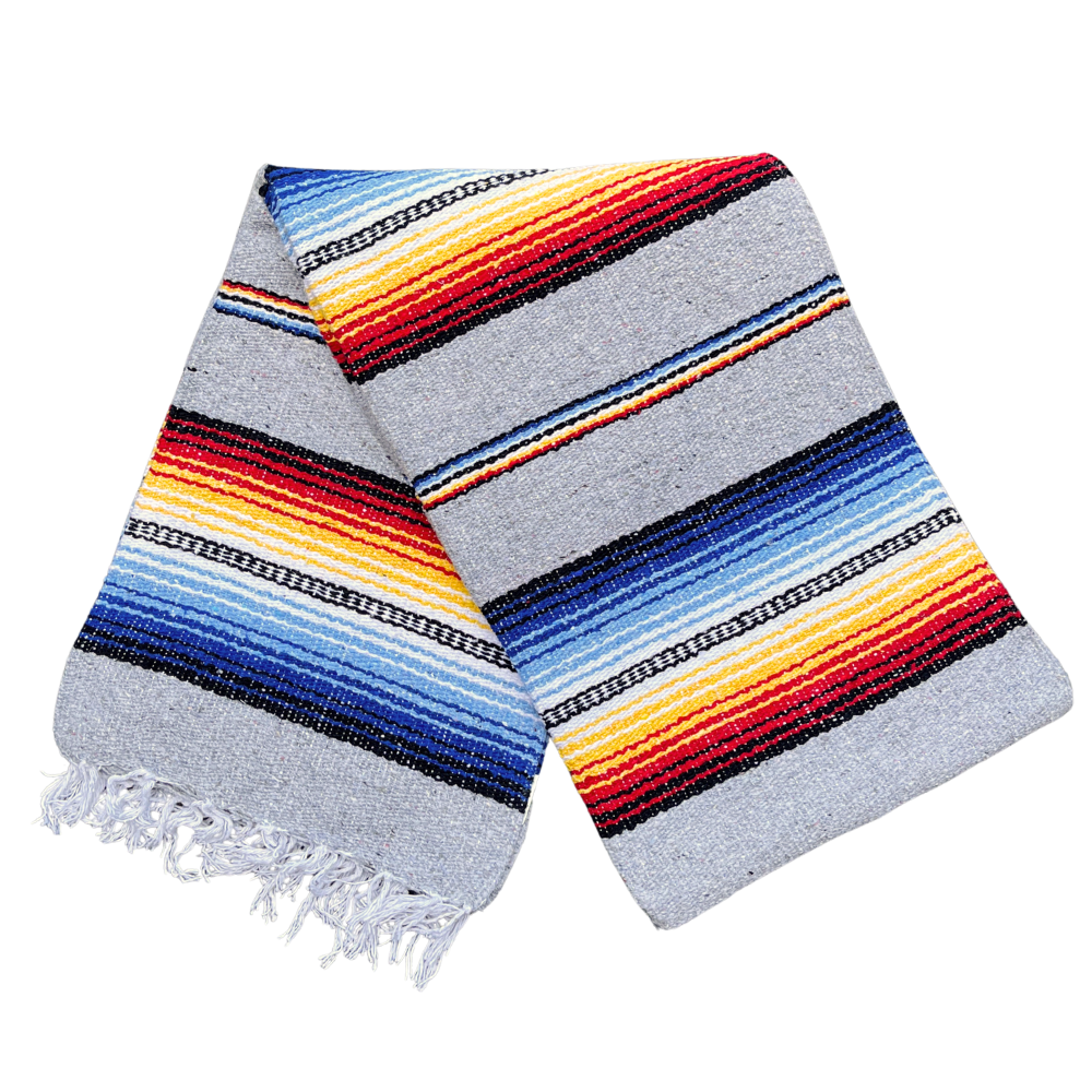West Path Spectrum Mexican Baja Blanket / Gray Fire & Water
