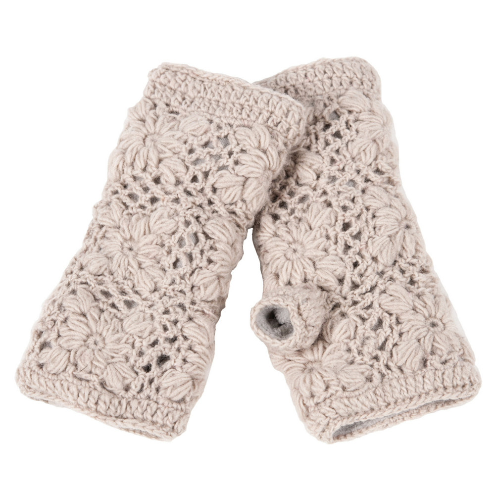 Nirvanna Designs Flower Crochet Wool Hand Warmers