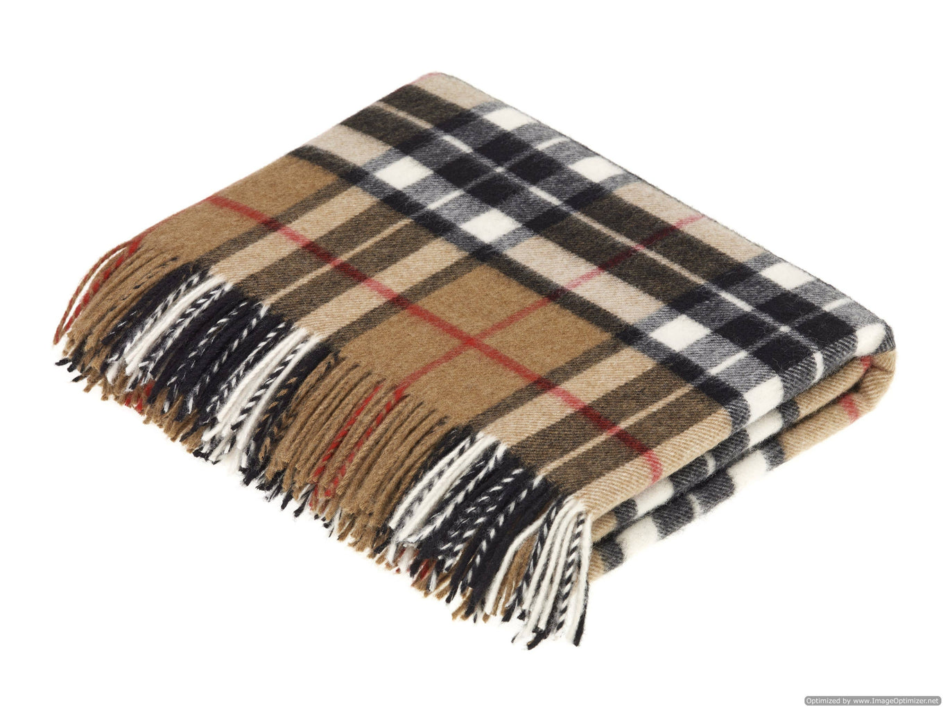 Bronte Moon Tartan Plaid Merino Wool Throw Blanket Collection / Thompson Plaids