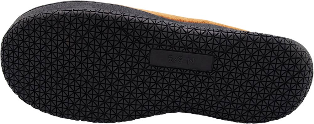 Norty Men's Microfiber Memory Foam Clog Slippers / Brown & Plaid