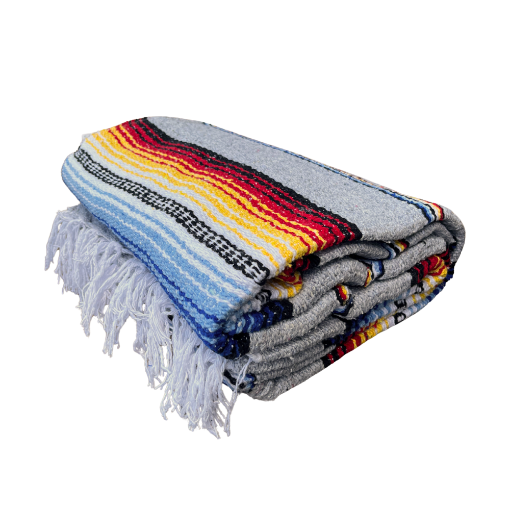 West Path Spectrum Mexican Baja Blanket / Gray Fire & Water