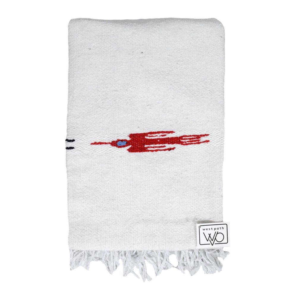 Namaste White Baja Thunderbird Yoga Blanket