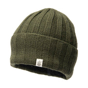 Nirvanna Designs Wide Ribbed Hand-Knit Wool Beanie