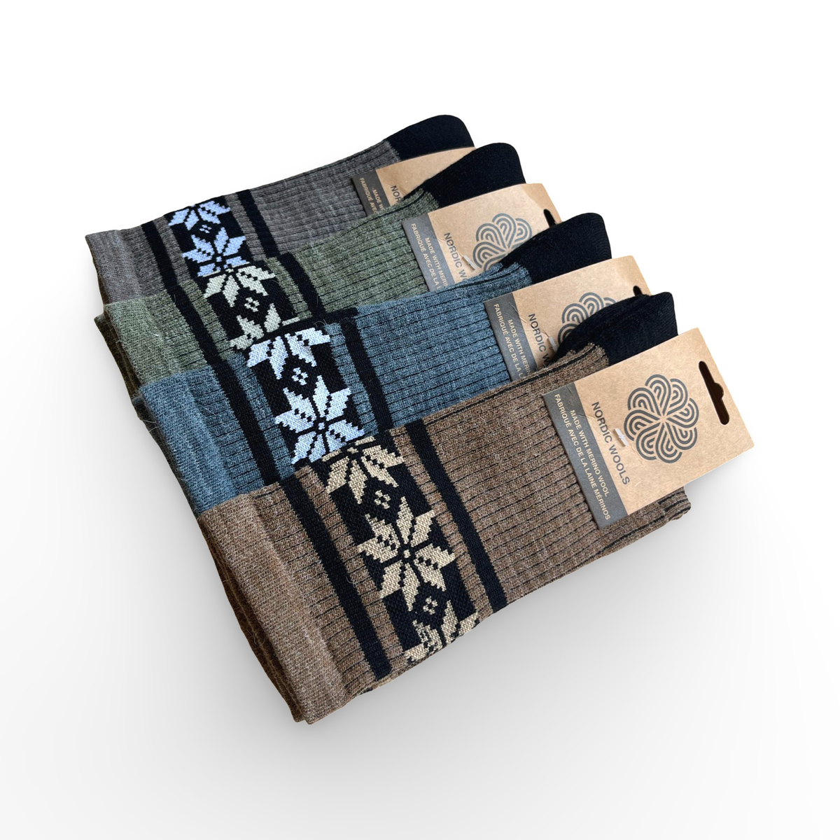 Nordic Wools Hike Merino Wool Blend Unisex Socks / Denim & Black