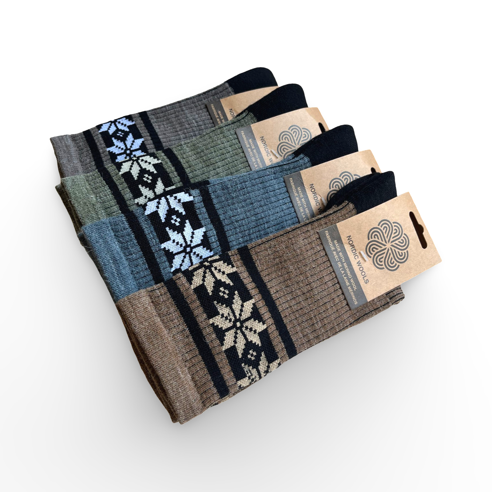 Nordic Wools Hike Merino Wool Blend Unisex Socks / 4-Pair Multi-Pack