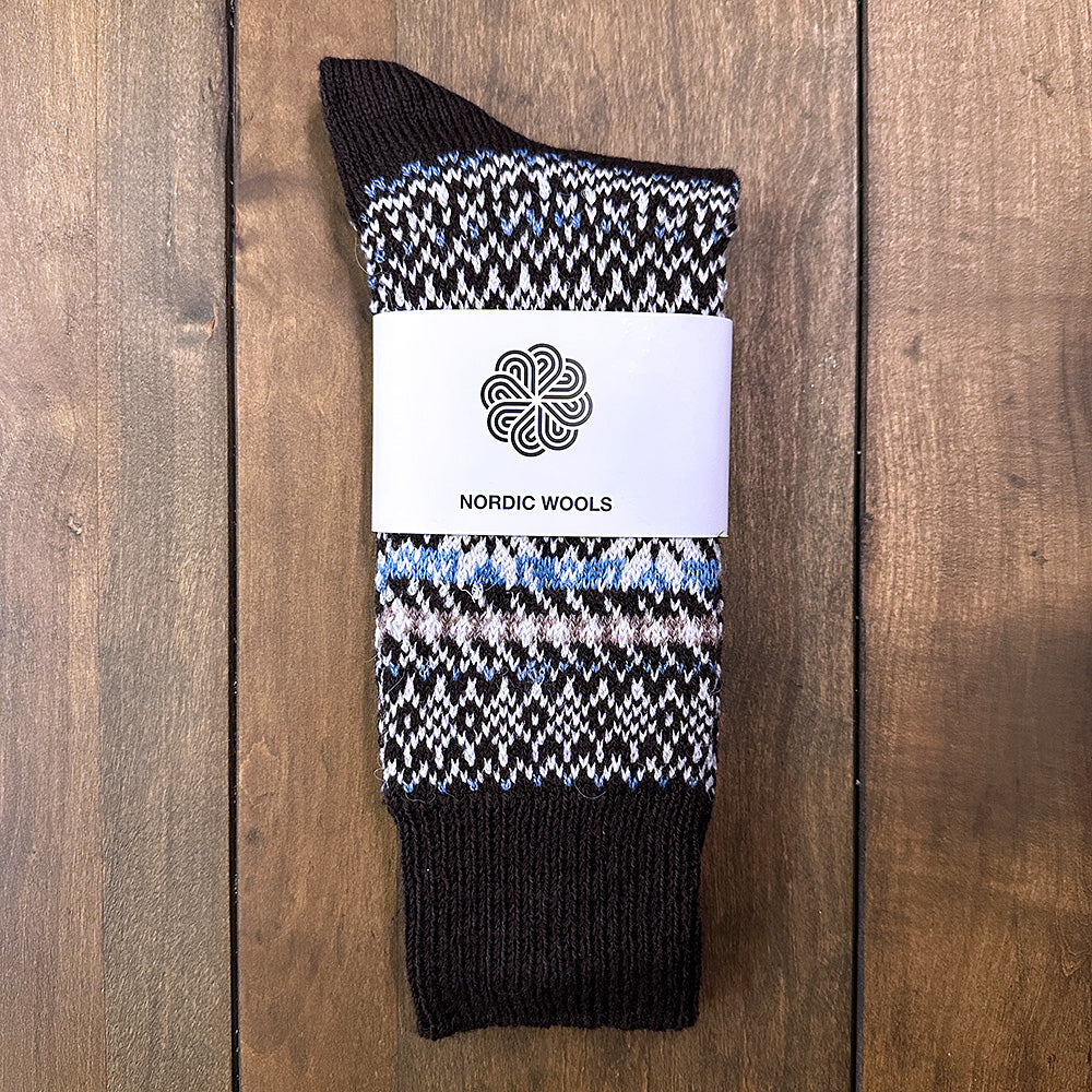 Nordic Wools Sigrid Merino Wool Blend Unisex Socks / Brown Mix