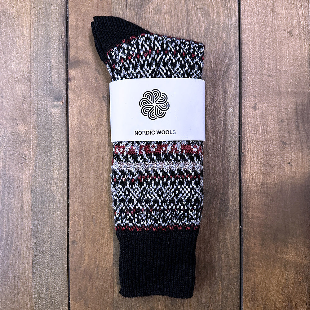 Nordic Wools Sigrid Merino Wool Blend Unisex Socks / Black Mix