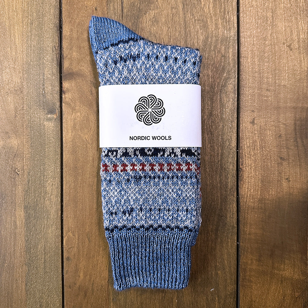 Nordic Wools Sigrid Merino Wool Blend Unisex Socks / Denim Blue Mix