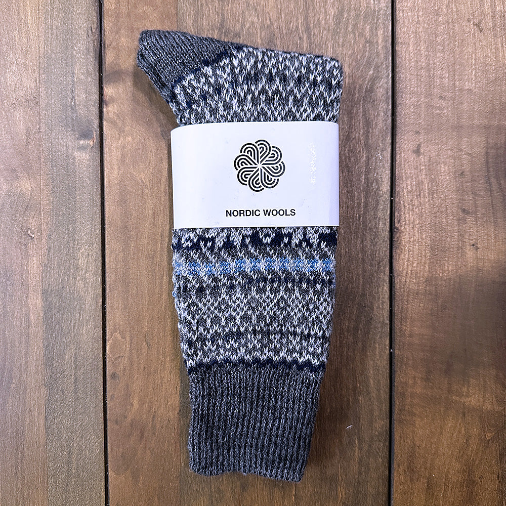 Nordic Wools Sigrid Merino Wool Blend Unisex Socks / Gray Mix