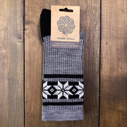 Nordic Wools Hike Merino Wool Blend Unisex Socks / Gray & Black