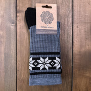 Nordic Wools Hike Merino Wool Blend Unisex Socks / Denim & Black