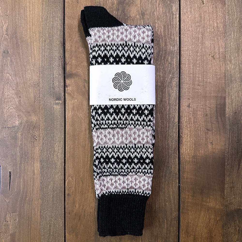 Nordic Wools Torsten Merino Wool Blend Unisex Socks / Black Mix