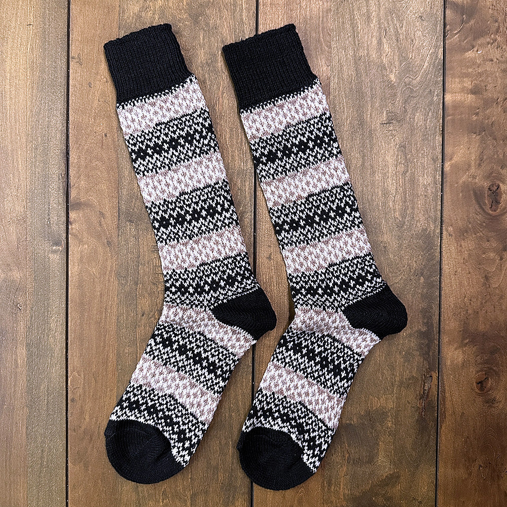 Nordic Wools Torsten Merino Wool Blend Unisex Socks / Black Mix