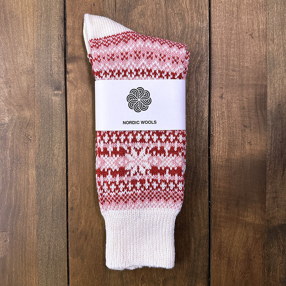 Nordic Wools Asenka Merino Wool Blend Unisex Socks / Holiday Cherry
