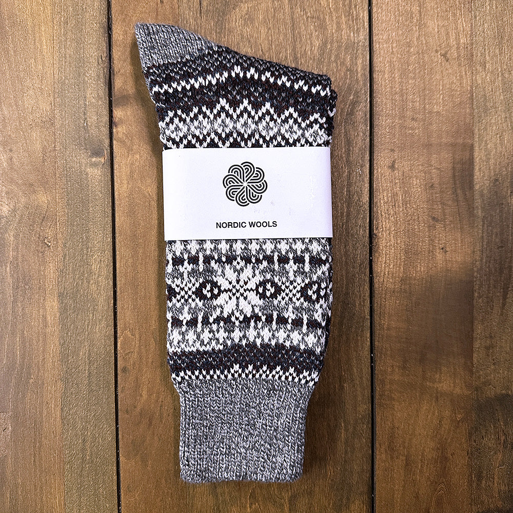 Nordic Wools Asenka Merino Wool Blend Unisex Socks / Night Violet & Ash Mix