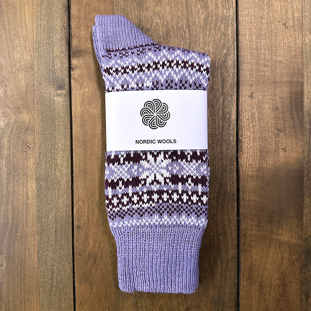 Nordic Wools Asenka Merino Wool Blend Unisex Socks / Rosa Periwinkle Mix