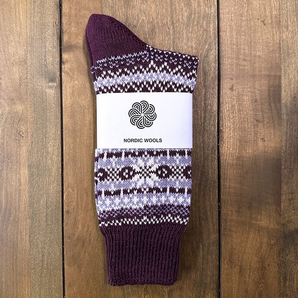 Nordic Wools Asenka Merino Wool Blend Unisex Socks / Rosa Purple Mix