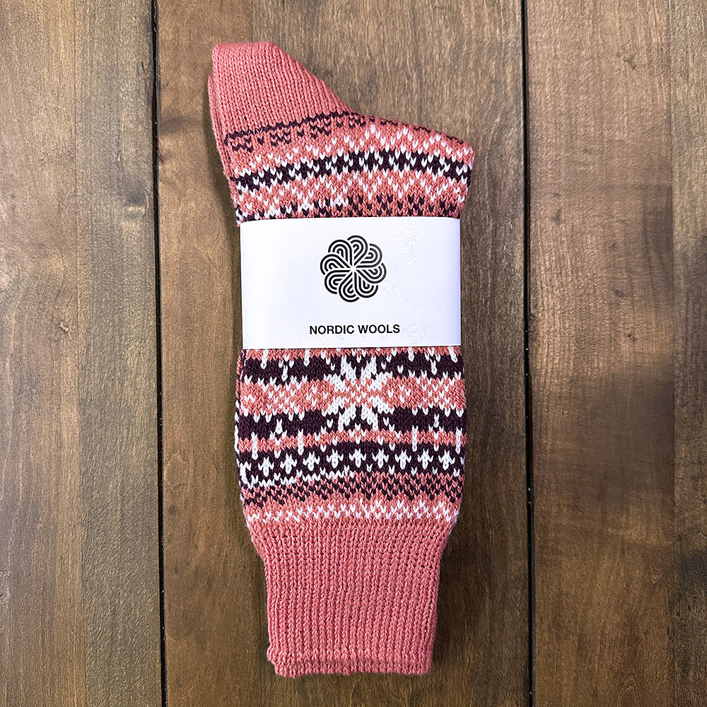 Nordic Wools Asenka Merino Wool Blend Unisex Socks / Rosa Pink Mix