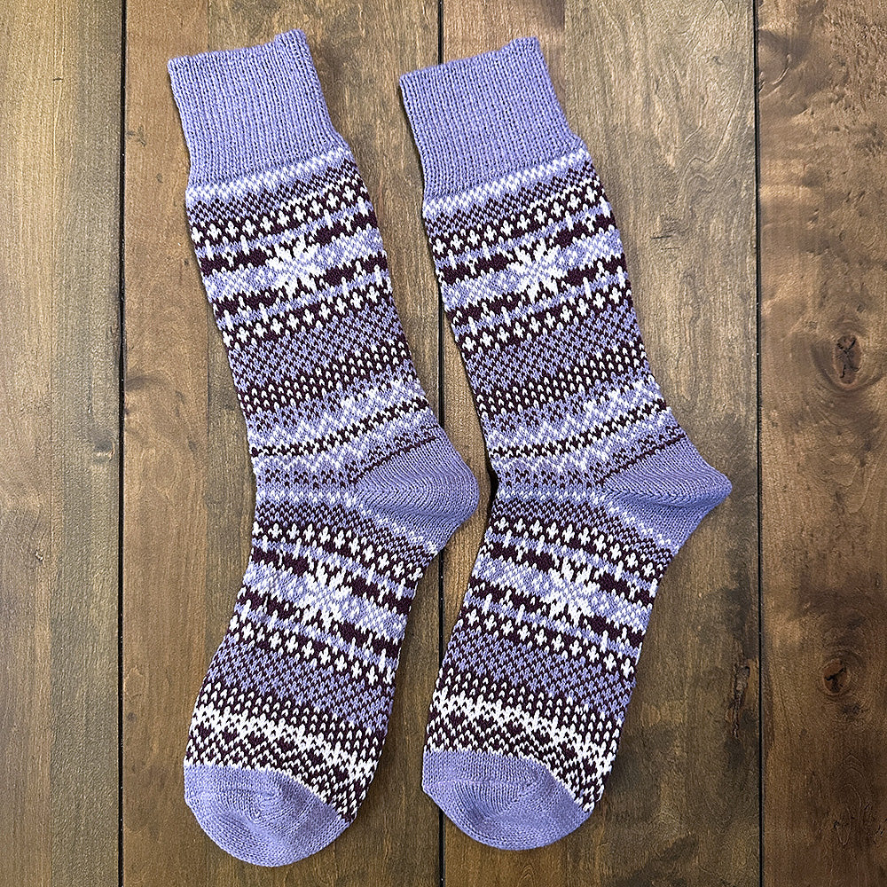 Nordic Wools Asenka Merino Wool Blend Unisex Socks / Rosa Periwinkle Mix