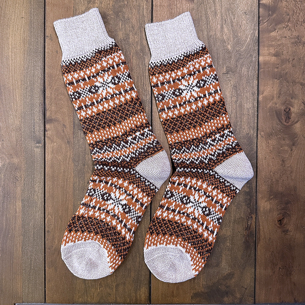 Nordic Wools Asenka Merino Wool Blend Unisex Socks / Holiday Pumpkin