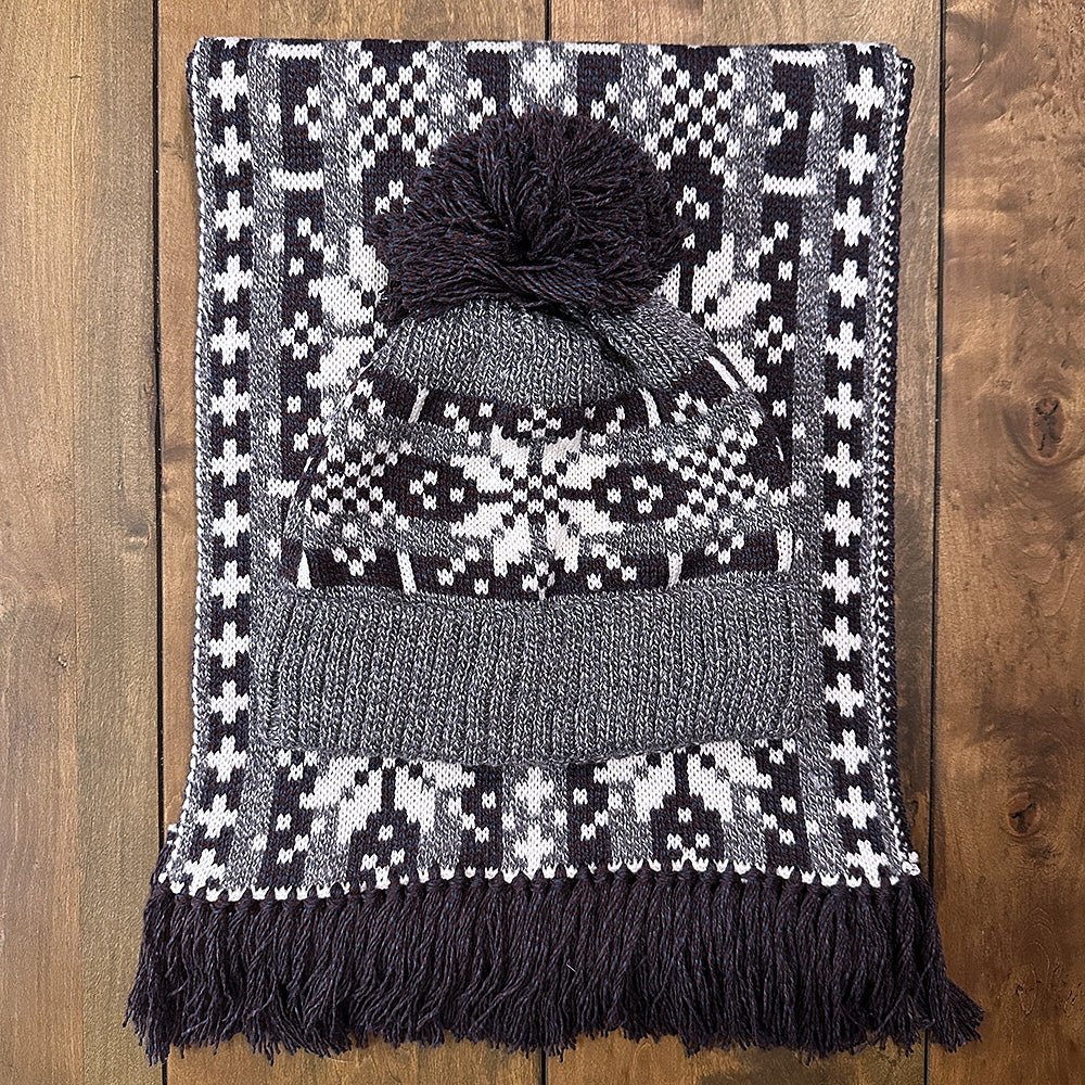 Nordic Wools Asenka Wool Beanie & Scarf Set / Russian Violet