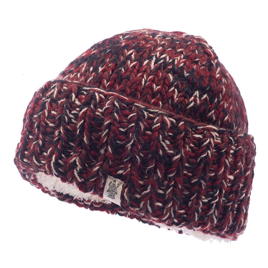 Marbled rib fold beanie