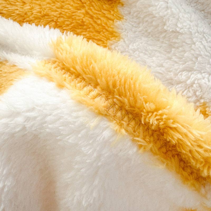 Home Coral Color Block Fleece Soft Blanket SKABL4090