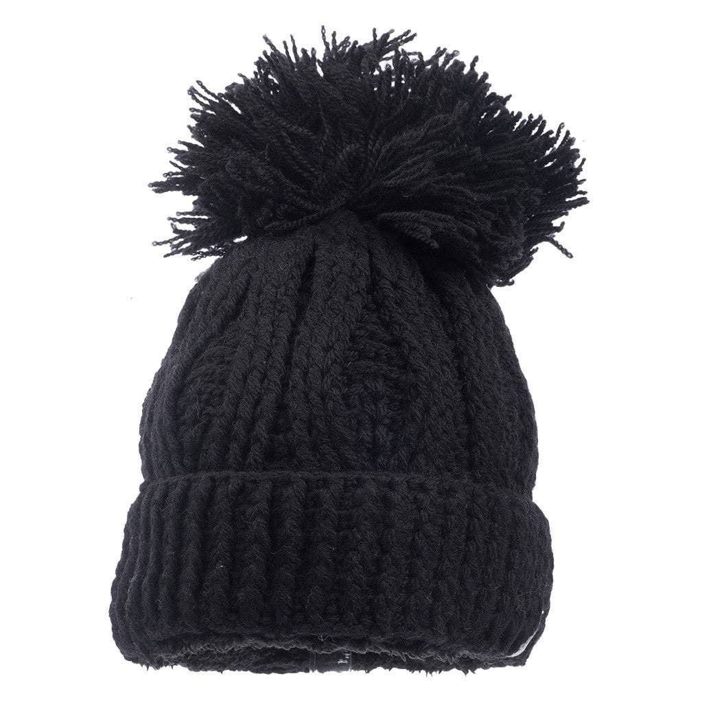 Big pom rib fold hat