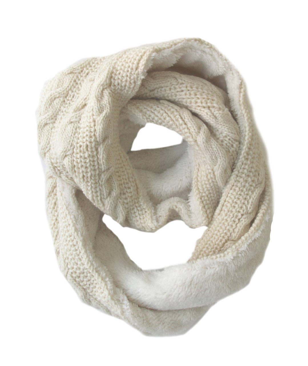 Nirvanna Designs Trinitas Sherpa Lined Hand-Knit Wool Infinity Scarf