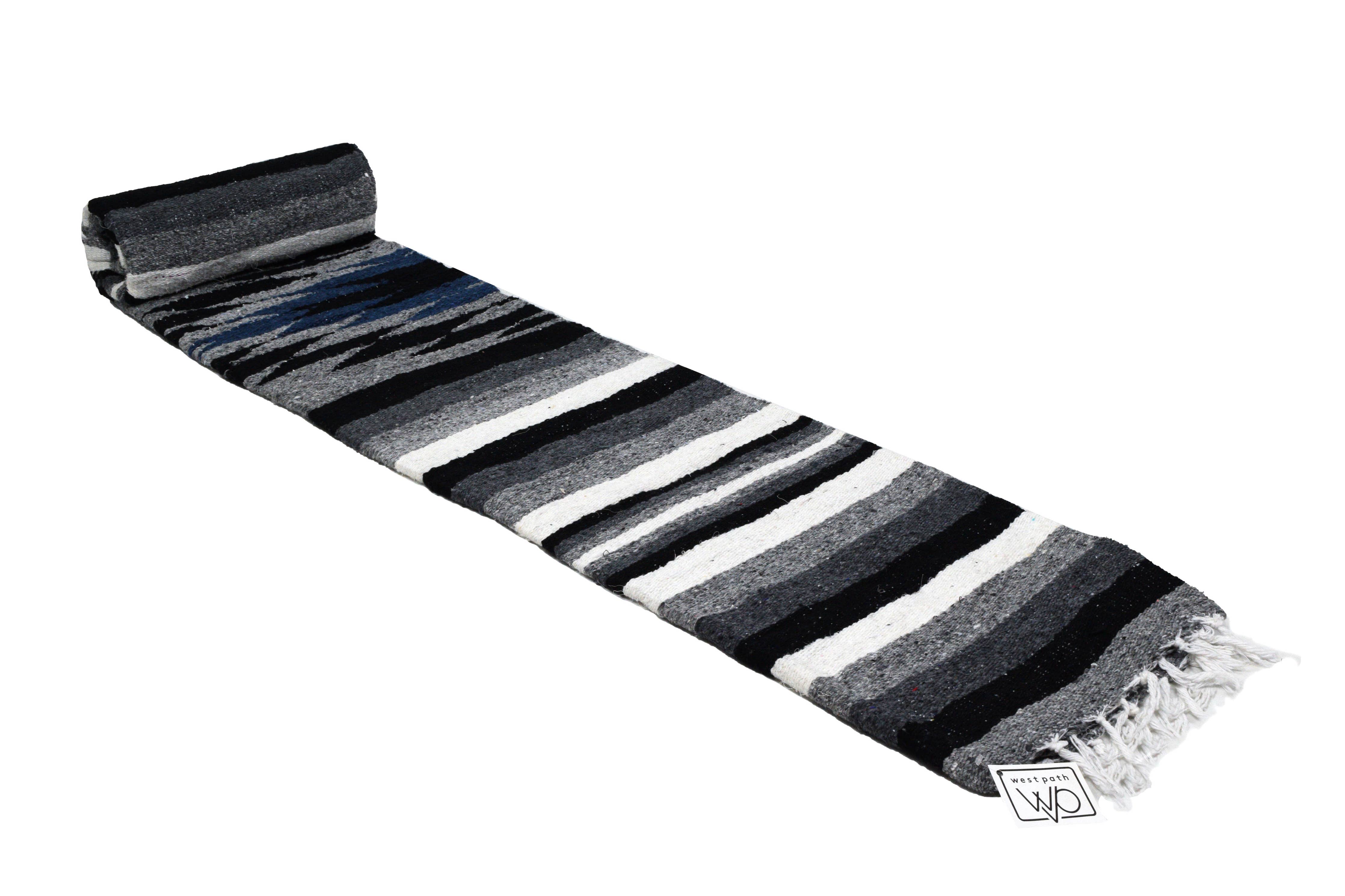 West Path Aztec Diamond Mexican Falsa Blanket / Twilight Black & White