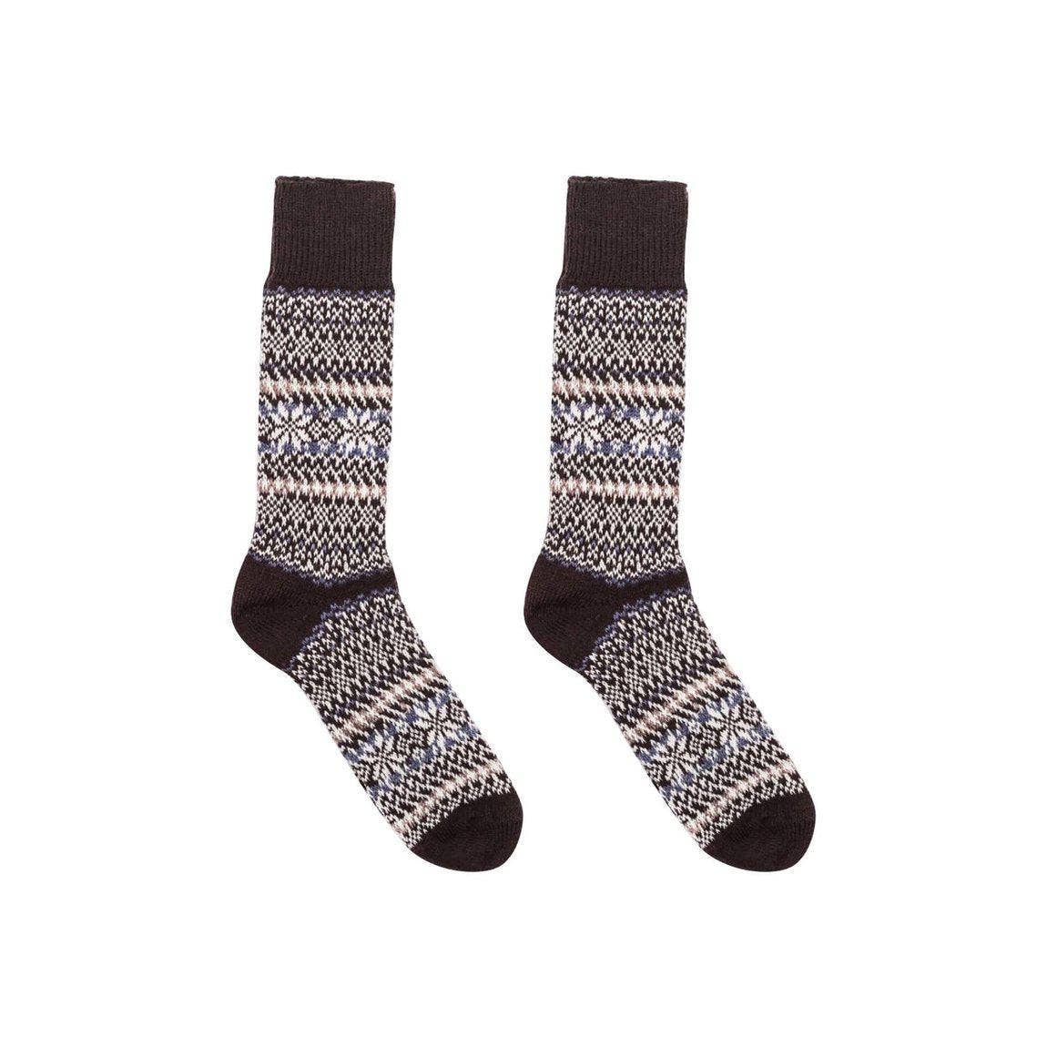 Nordic Wools Sigrid Merino Wool Blend Unisex Socks / Brown Mix