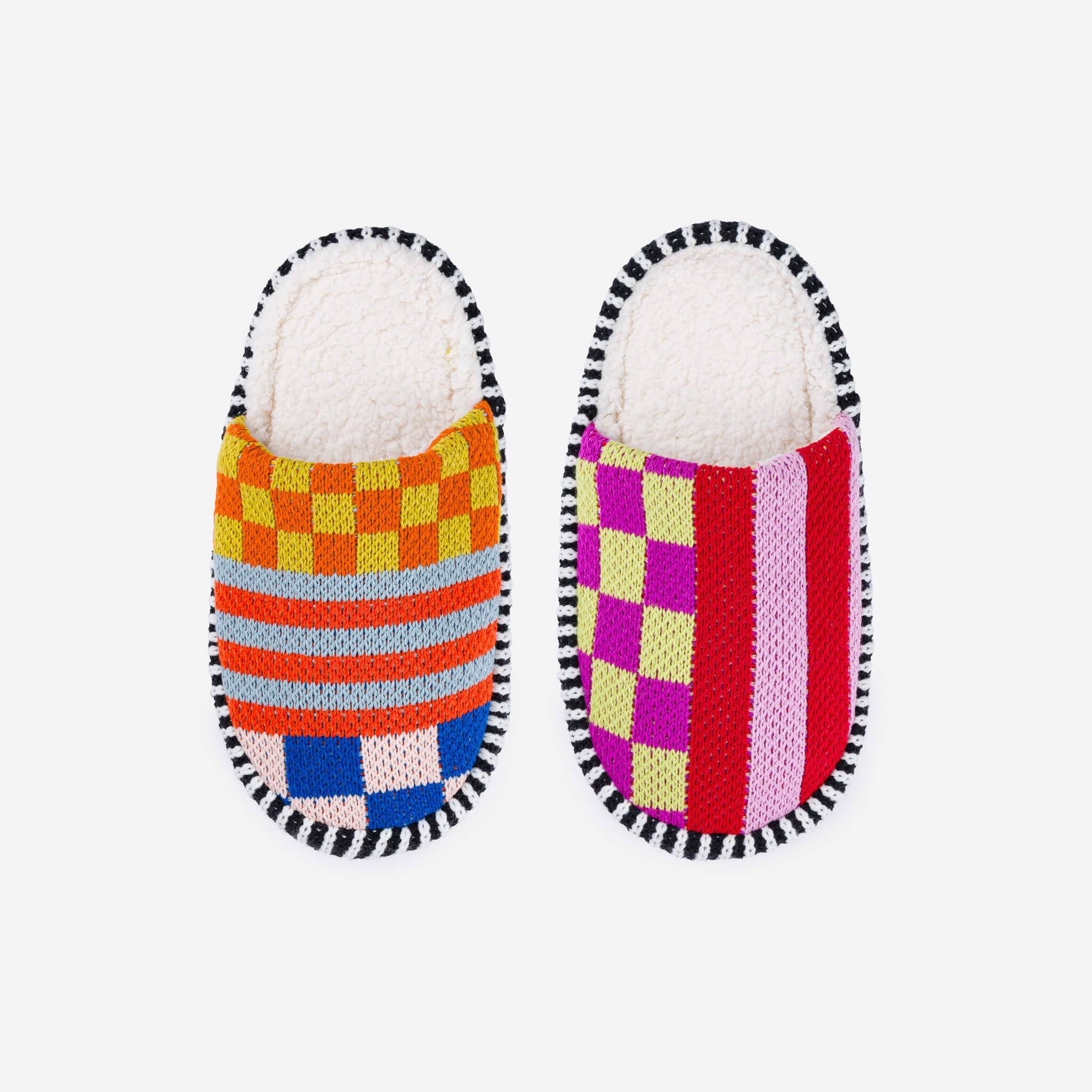 Pattern Patch Mule Slippers