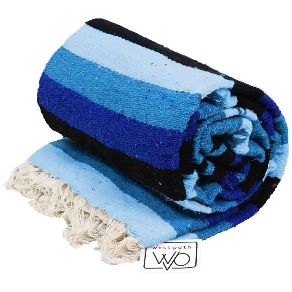 Blue Shades Mexican Diamond Blanket