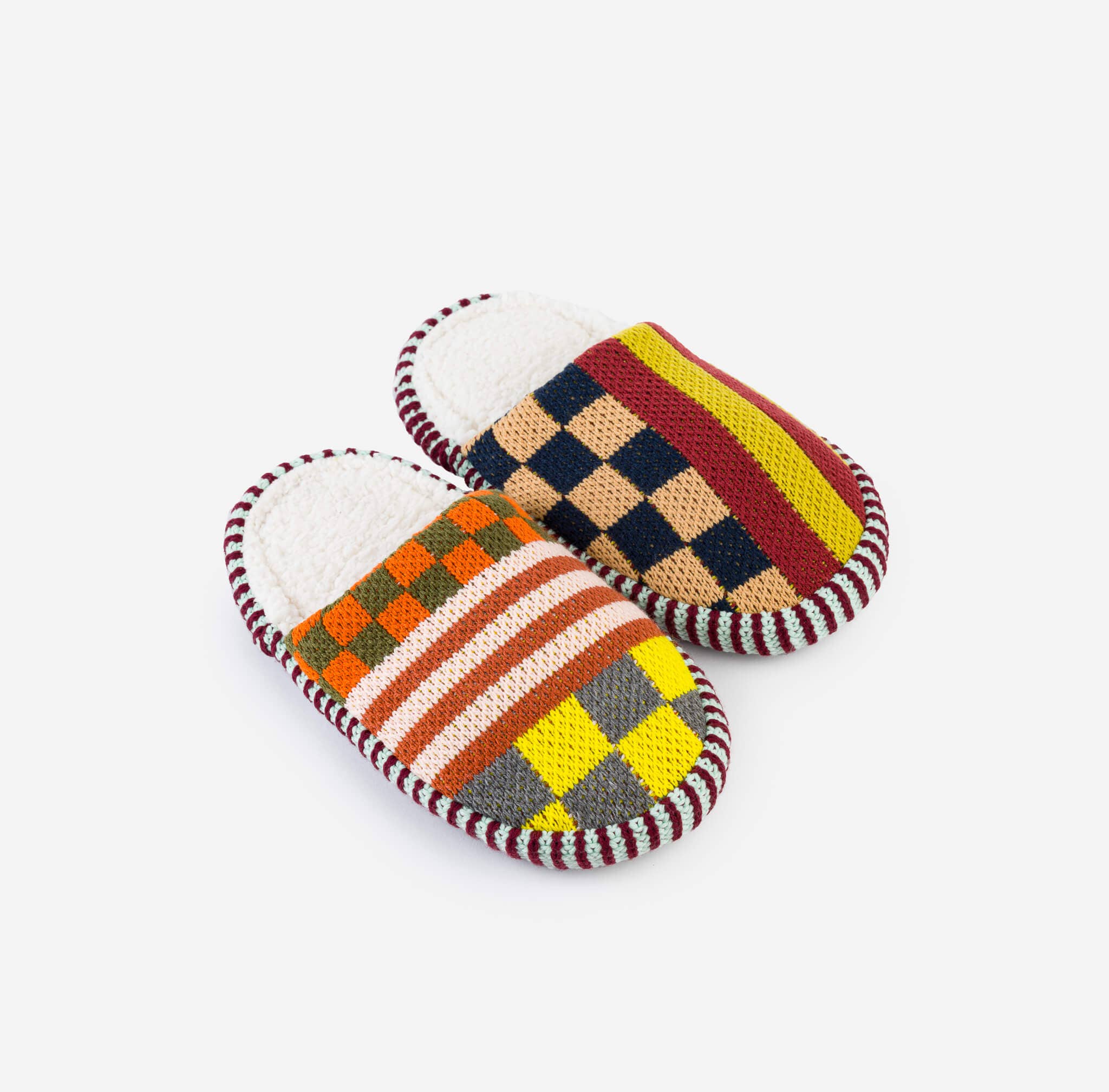 Pattern Patch Mule Slippers