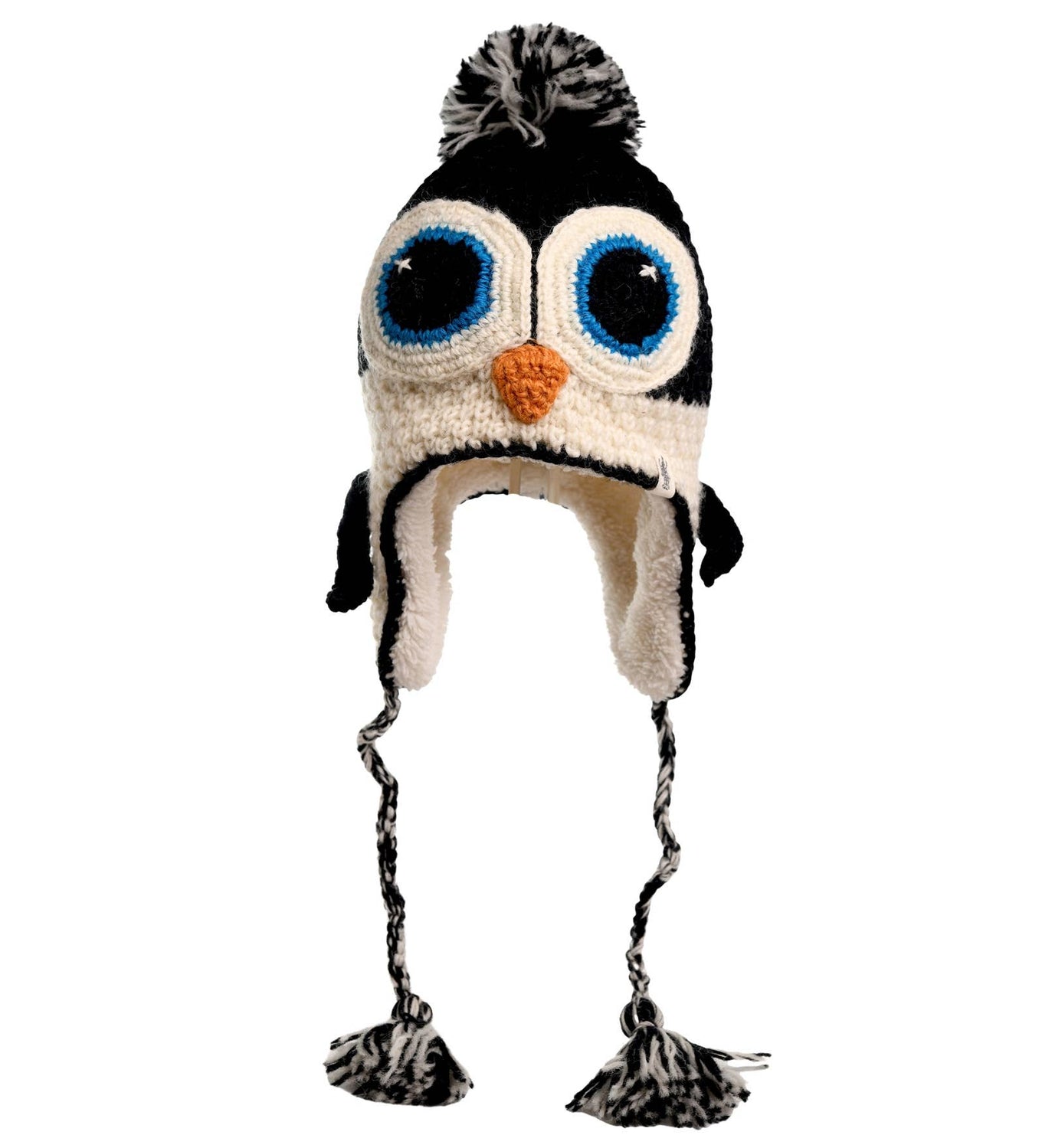 Nirvanna Designs Penguin Hand-Crochet Wool Earflap Hat