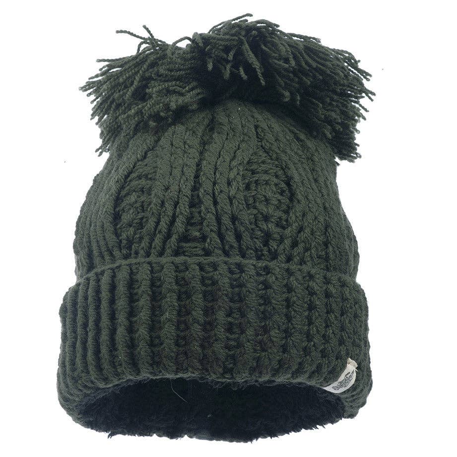 Big pom rib fold hat