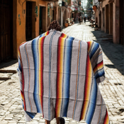 West Path Spectrum Mexican Baja Blanket / Gray Fire & Water