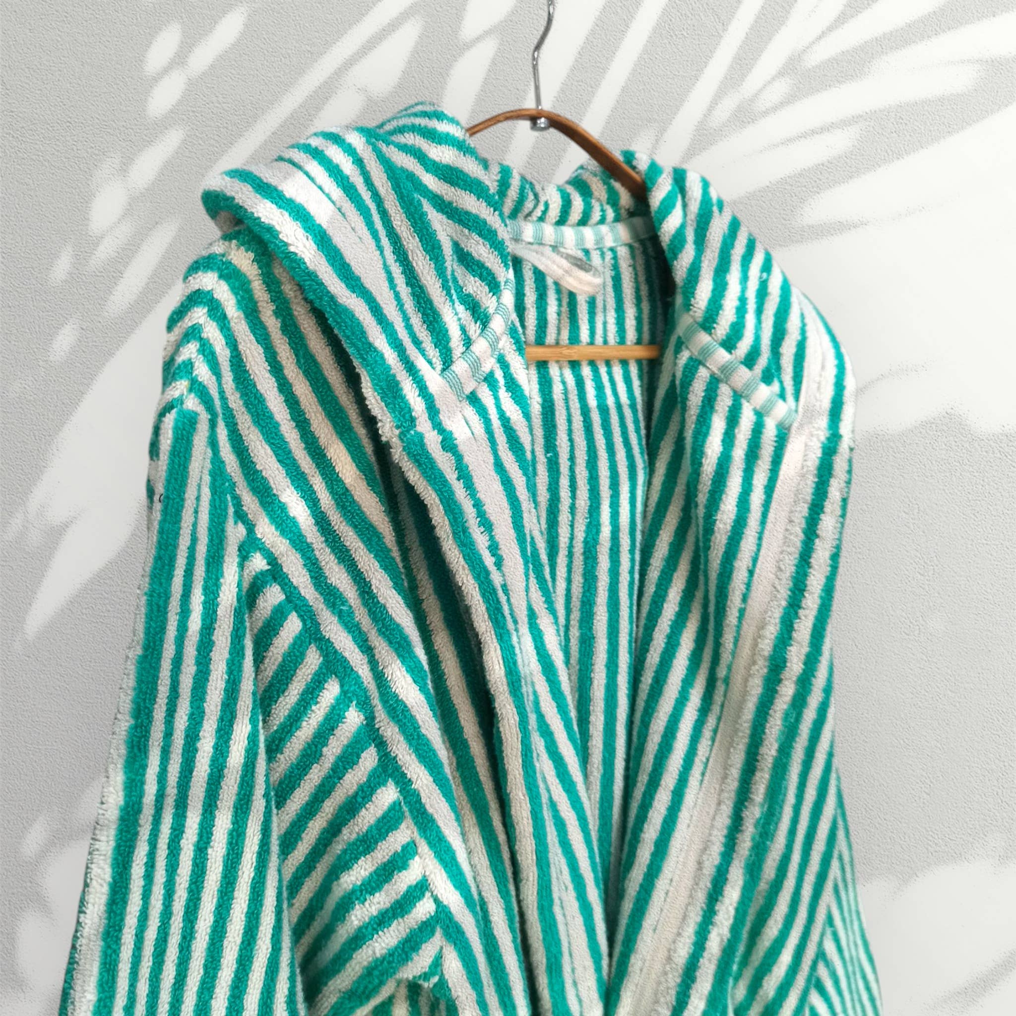 Stripe Bathrobe Handloom Turkish Cotton Resort Heavy Luxury