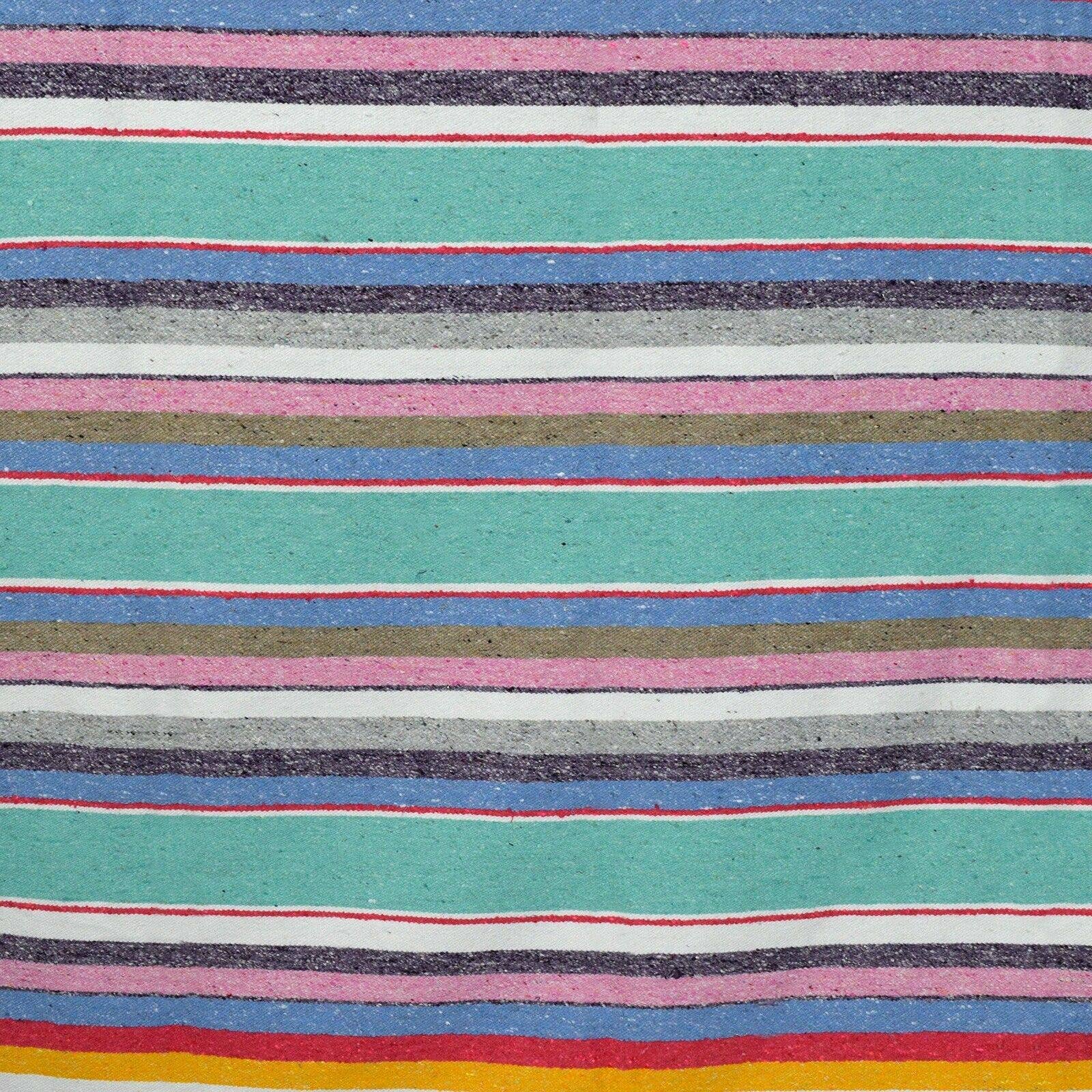 West Path Mexican Serape Blanket / Mint Spectrum