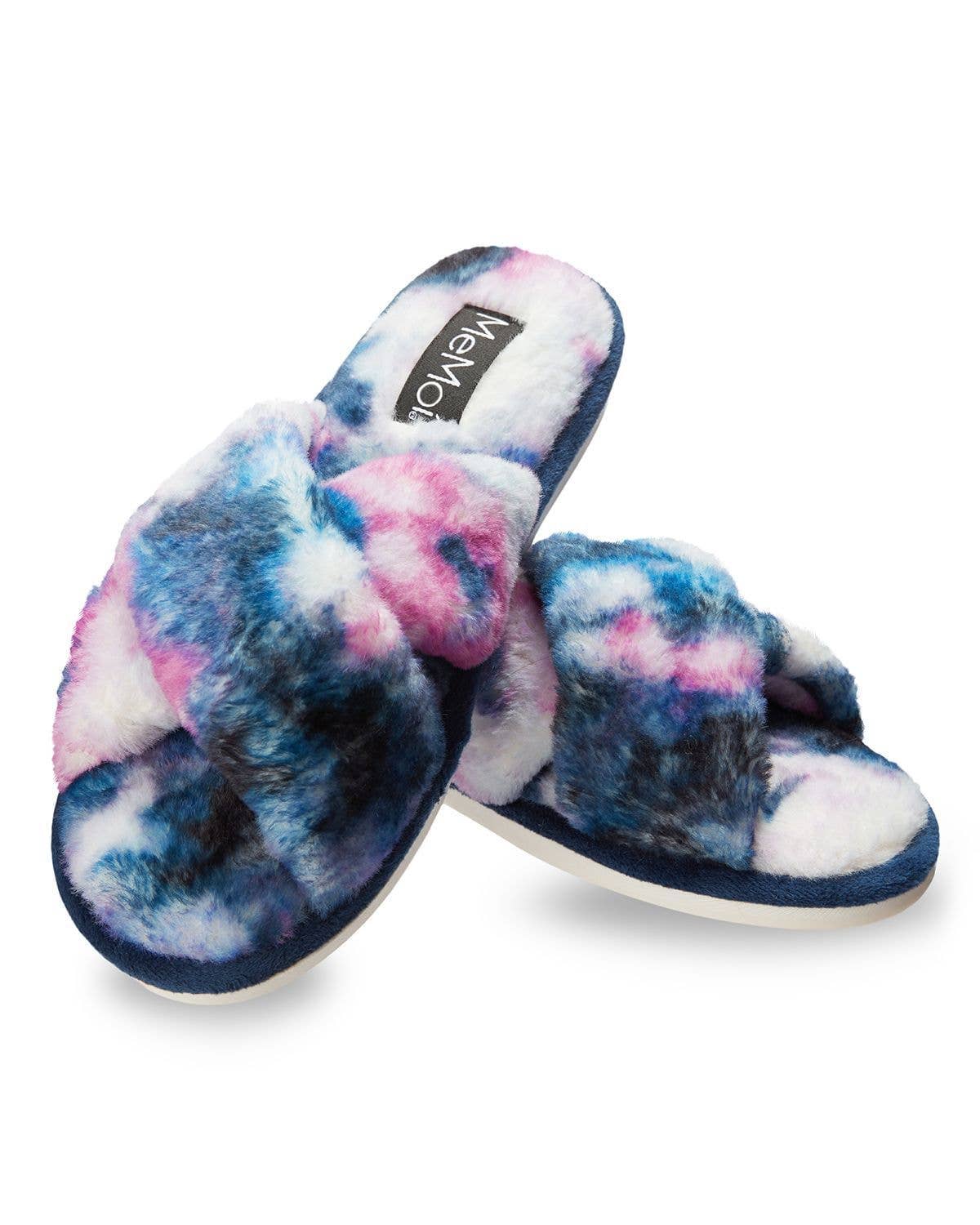 MeMoi Stardust Tie Dye Plush Slide Slippers