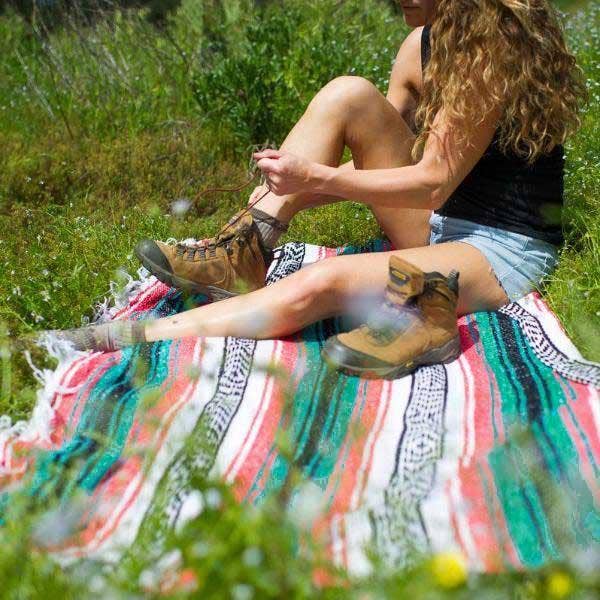 Coral and Sea Green Falsa Yoga Blanket