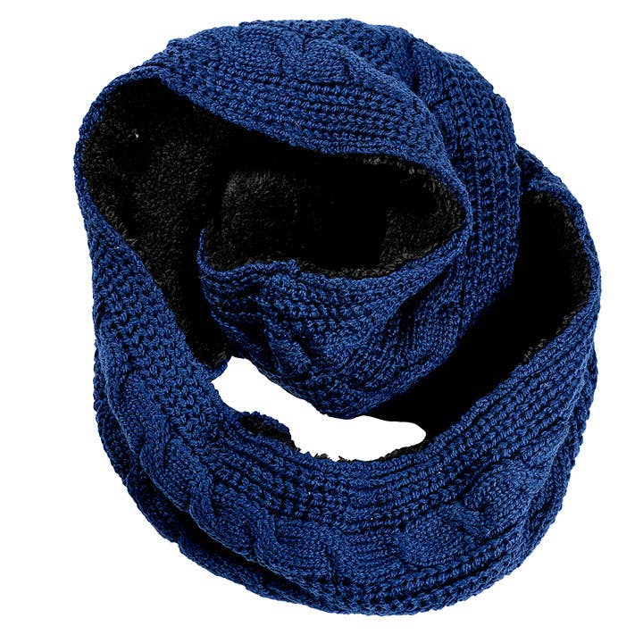Nirvanna Designs Trinitas Sherpa Lined Hand-Knit Wool Infinity Scarf