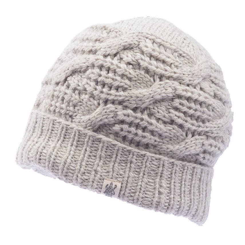 Side cable knit beanie