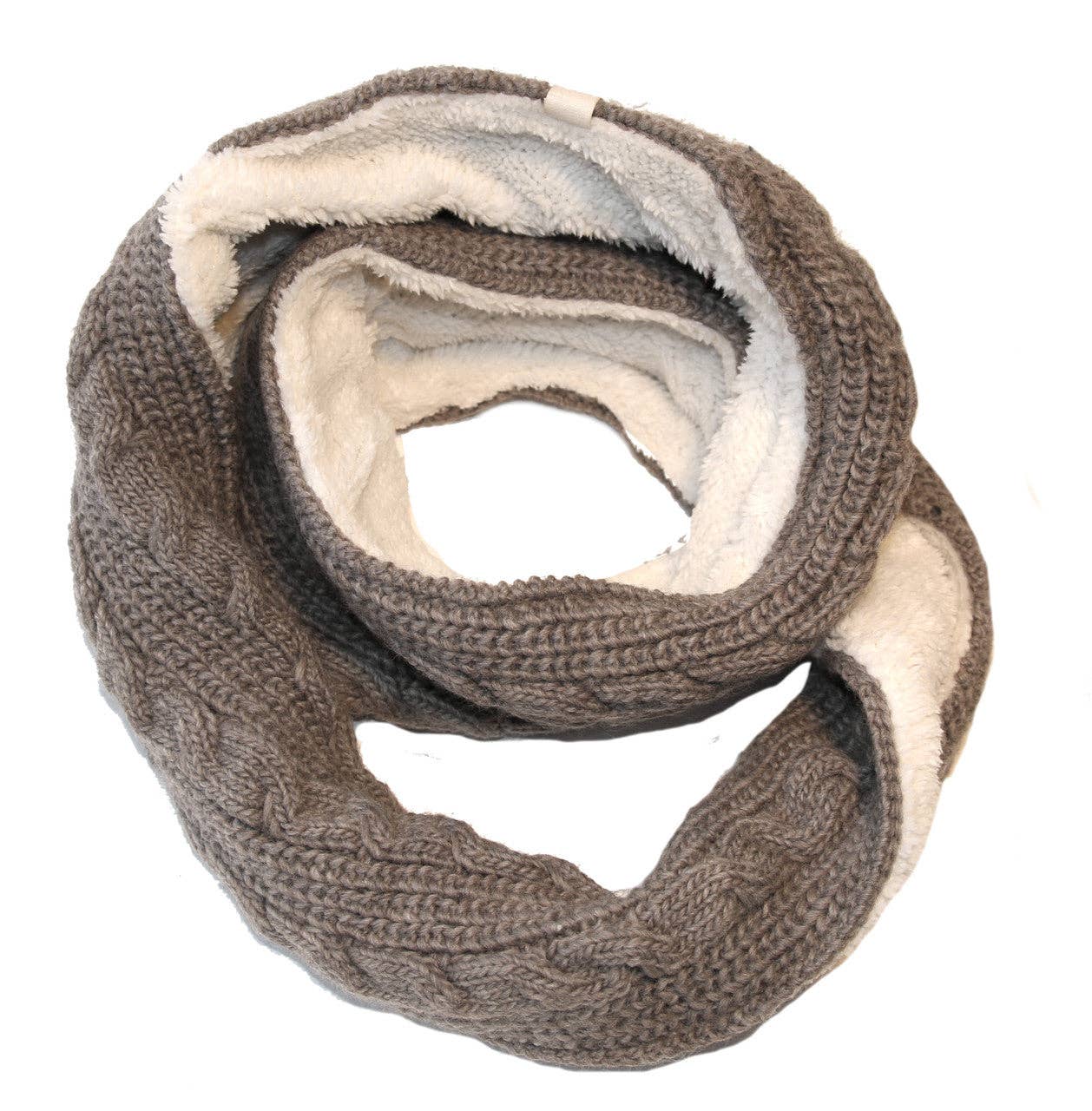 Nirvanna Designs Trinitas Sherpa Lined Hand-Knit Wool Infinity Scarf
