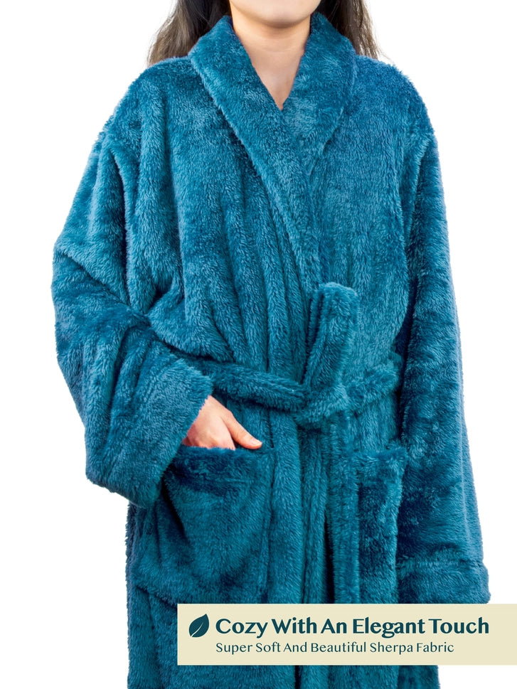 Pavilia Sherpa Fleece Women's Robe