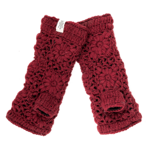 Nirvanna Designs Flower Crochet Wool Hand Warmers