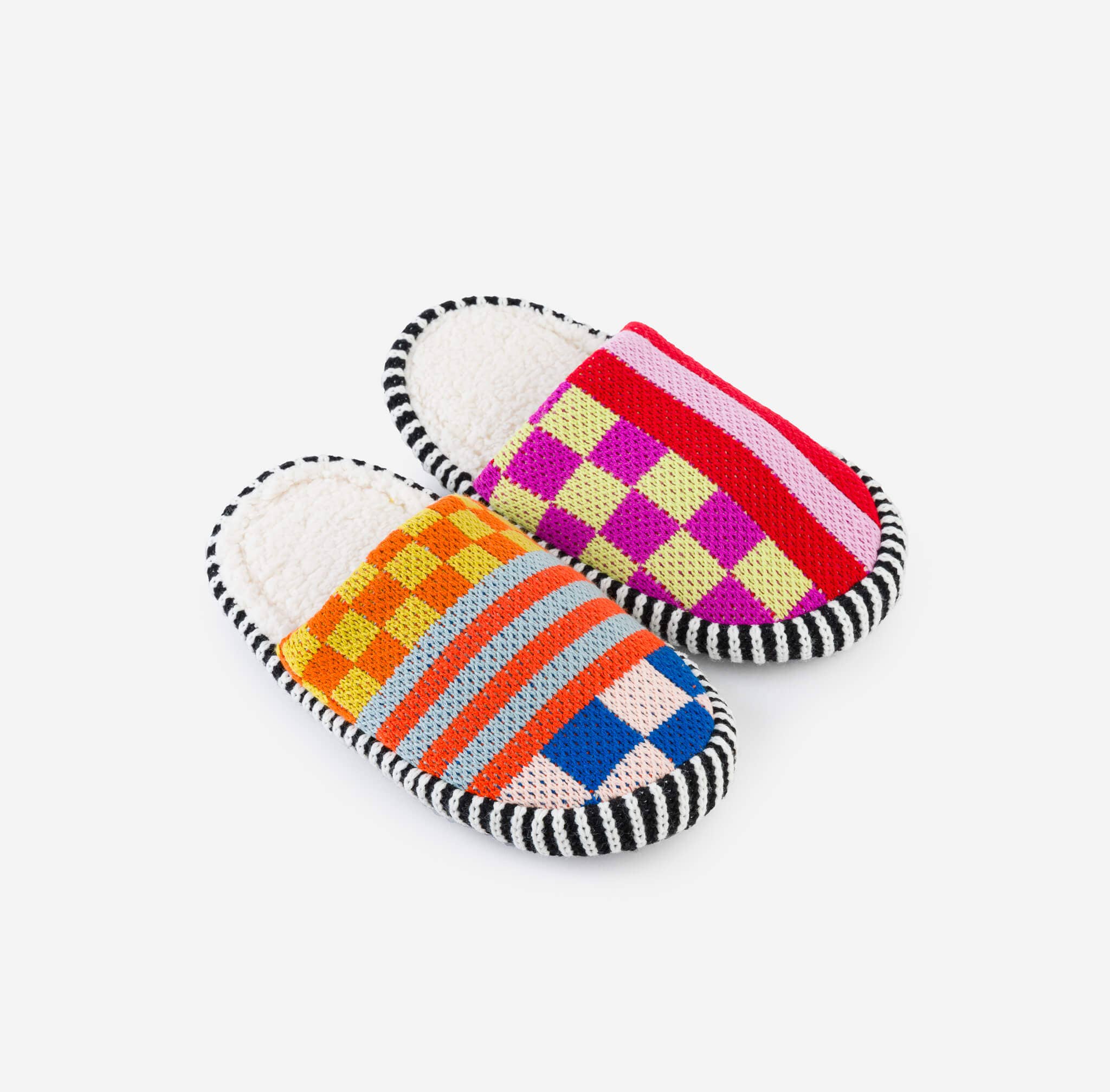 Pattern Patch Mule Slippers