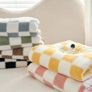 Sweetkama Checkered Fleece Oversized Throw Blanket